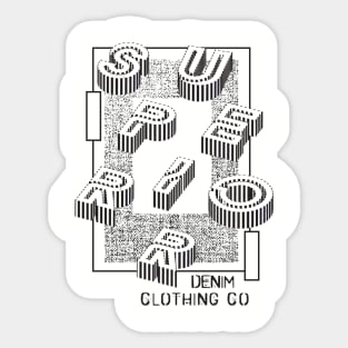 3D Superior Grunge denim vintage brand Typography Sticker